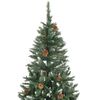 vidaXL K&uuml;nstlicher Weihnachtsbaum Kiefernzapfen Wei&szlig;em Glitzer 210 cm
