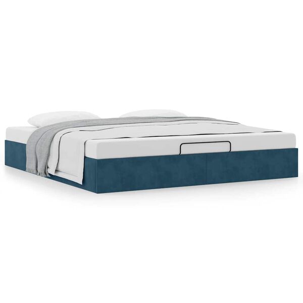 vidaXL Ottoman-Bett ohne Matratze Dunkelblau 160x200 cm Samt