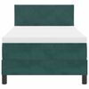 vidaXL LED Boxspringbett mit Matratze Dunkelgr&uuml;n 100 x 200 cm Samt