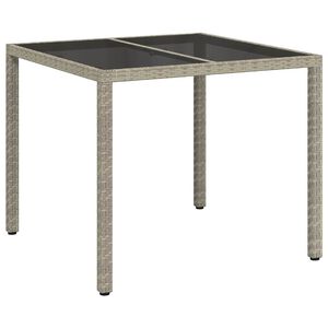vidaXL Gartentisch Grau 90 x 90 x 75 cm Poly-Rattan
