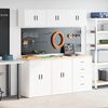 vidaXL Garagenschr&auml;nke 6 Stk. Wei&szlig; Holzwerkstoff