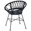 vidaXL Esszimmerstuhl 2 pcs Schwarz 49 x 51 x 81 cm Rattan und Eisen