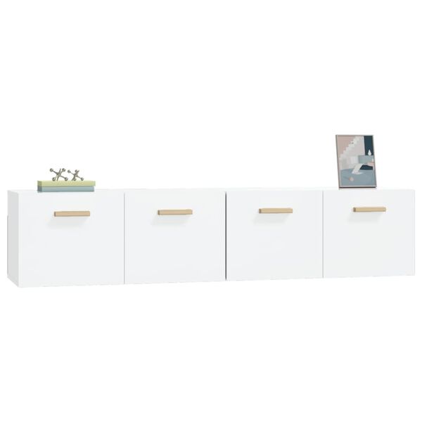 vidaXL Wandschr&auml;nke 2 Stk. Hochglanz-Wei&szlig; 80x35x36,5 cm Holzwerkstoff