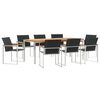 vidaXL Garten-Ess-Set 9 pcs Massives Akazienholz