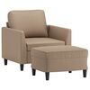 vidaXL Sessel mit Hocker Cappuccino-Braun 60 cm Kunstleder