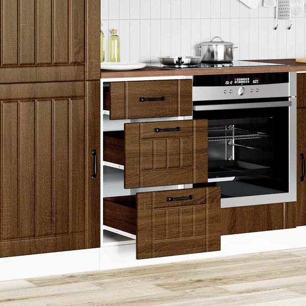 vidaXL K&uuml;chen-Unterschrank Lucca Braun Eichen-Optik Holzwerkstoff