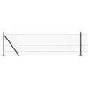 vidaXL Zaunpfosten Grau 100 x 0,4 m (25 x 25 mm Netz) Stahl und PVC