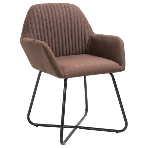 vidaXL Esszimmerst&uuml;hle 4 Stk. Braun Stoff