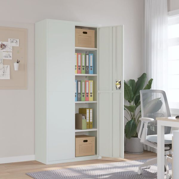 vidaXL Aktenschrank Hellgrau 90x40x200 cm Stahl