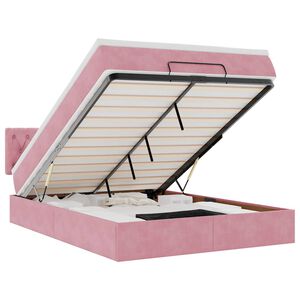 vidaXL Ottoman-Bett mit Matratze Rosa 140x200 cm Samt