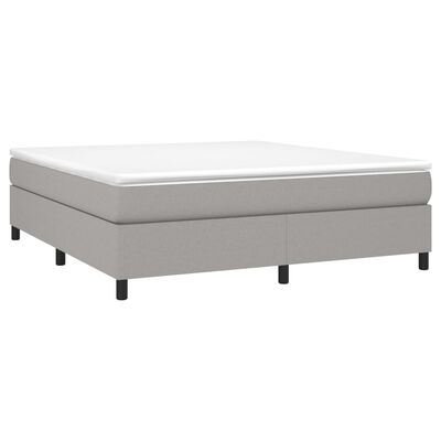 vidaXL Boxspringbett mit Matratze Hellgrau 180x200 cm Stoff