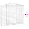vidaXL Gabionen mit Hochbogen 18Stk. 200x50x160/180cm Verzinktes Eisen