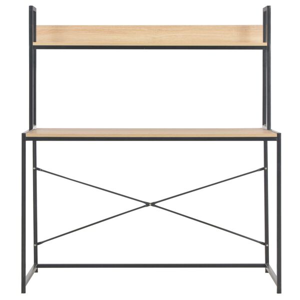 vidaXL Computertisch Schwarz und Eiche 120x60x138 cm