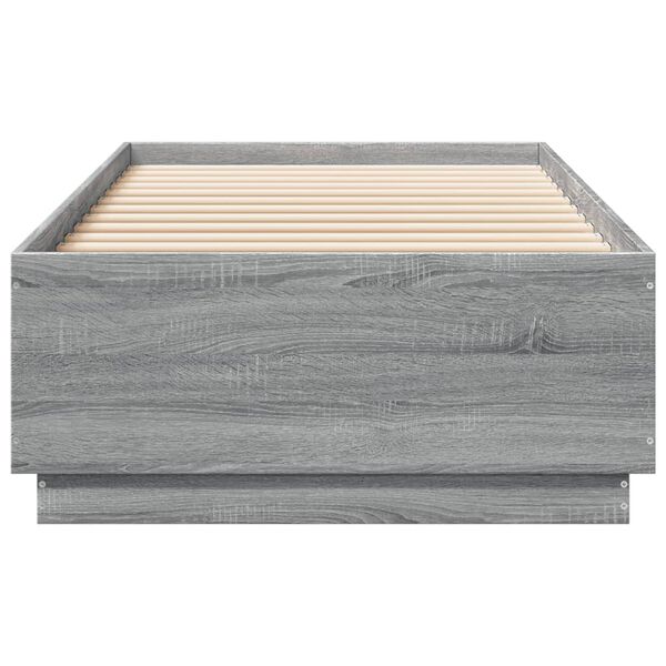 vidaXL Bettgestell Grau Sonoma 90x200 cm Holzwerkstoff