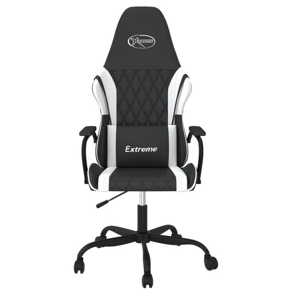 vidaXL Gaming-Stuhl Schwarz und Wei&szlig; Kunstleder