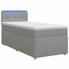 vidaXL Boxspringbett mit Matratze Hellgrau 90 x 190 cm Stoff