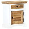vidaXL Nachttisch Wei&szlig; und Braun 40x30x50 cm Massivholz Mango