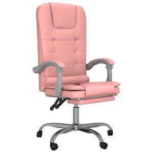 vidaXL B&uuml;rostuhl mit Massagefunktion Rosa Kunstleder