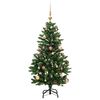 vidaXL K&uuml;nstlicher Weihnachtsbaum Klappbar 150 LEDs & Kugeln 150 cm