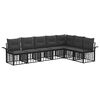 vidaXL Outdoor-Sofagarnitur 7 stk. Schwarz und Dunkelgrau Polyester