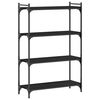 vidaXL B&uuml;cherregal 4 B&ouml;den Schwarz 80x30x120 cm Holzwerkstoff