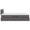 vidaXL Bett mit Stauraum und LED mit LED Grau 120 x 200 cm Kunstleder