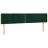 vidaXL LED Kopfteil Dunkelgr&uuml;n 183x16x78/88 cm Samt