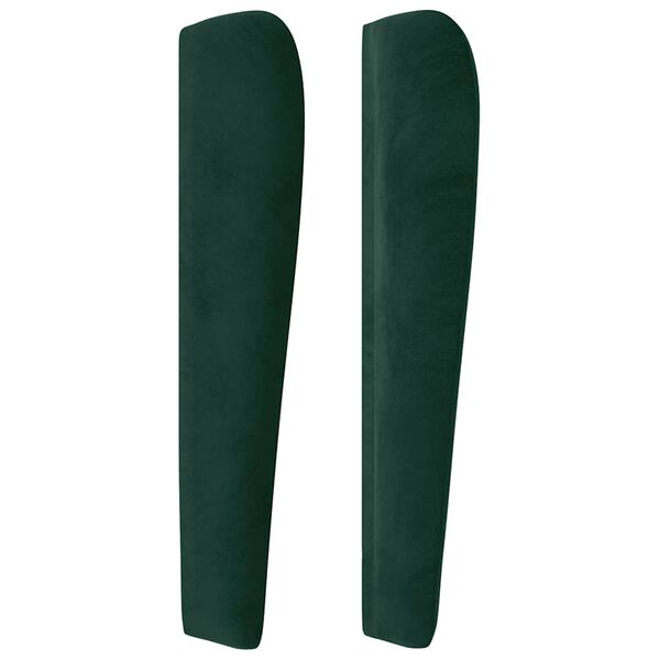 vidaXL Kopfteil mit Ohren Dunkelgr&uuml;n 147x23x118/128 cm Samt