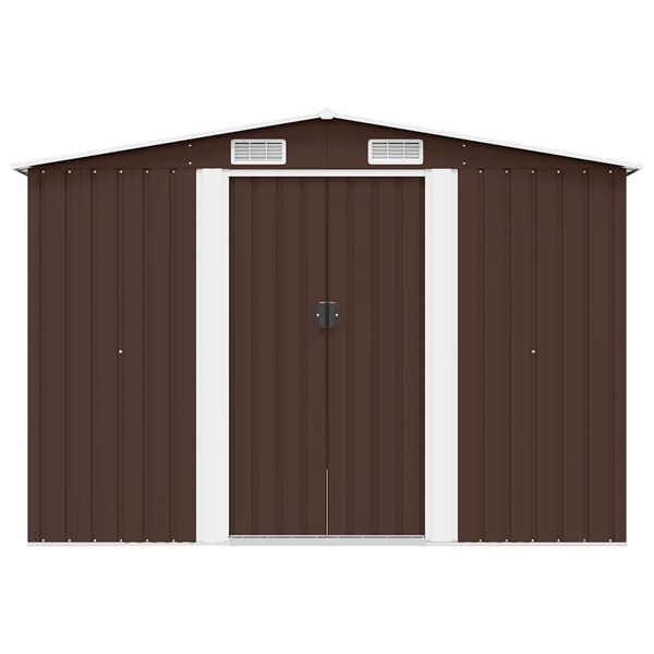 vidaXL Ger&auml;tehaus 257x298x178 cm Metall Braun