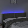 vidaXL LED Kopfteil Dunkelgrau 147x16x78/88 cm Samt