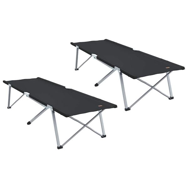 vidaXL Klapp Schlafbett f&uuml;rs Camping 2 pcs Schwarz
