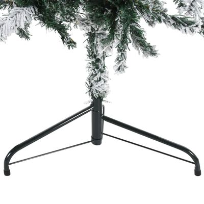 vidaXL Künstlicher Halb-Weihnachtsbaum mit Schnee Schlank 210 cm