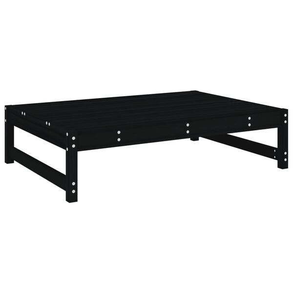 vidaXL Gartenhocker Schwarz 120x80 cm Massivholz Kiefer