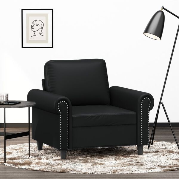 vidaXL Sessel Schwarz 60 cm Kunstleder