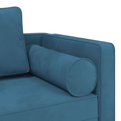 vidaXL Chaiselongue mit Kissen Blau Samt