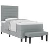 vidaXL Boxspringbett mit Kopfteil Hellgrau 90 x 190 cm Stoff