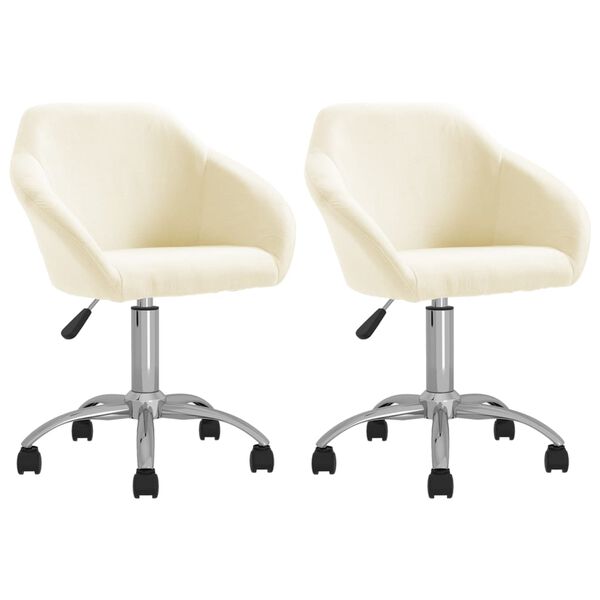 vidaXL Esszimmerst&uuml;hle 2 Stk. Drehbar Creme Stoff