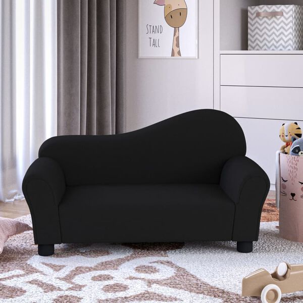 vidaXL Kindersofa Schwarz Stoff