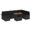 vidaXL Garten-Sofa-Set mit Kissen 9 pcs Schwarz Poly Rattan