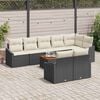 vidaXL Gartensofa-set mit Speicher 9 pcs Schwarz und Creme Poly-Rattan
