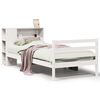 vidaXL Massivholzbett mit Regal ohne Matratze Wei&szlig; 75x190 cm Kiefer