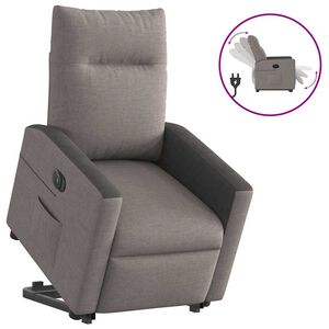 vidaXL Relaxsessel mit Aufstehhilfe Elektrisch Taupe Stoff
