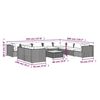 vidaXL 11-tlg. Garten-Lounge-Set mit Kissen Braun Poly Rattan