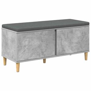 vidaXL Flurbank mit Kissen mit Speicher Beton Grau 60 x 38 x 46 cm