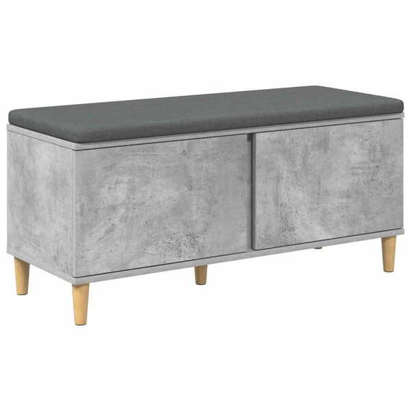 vidaXL Flurbank mit Kissen mit Speicher Beton Grau 60 x 38 x 46 cm