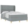 vidaXL Boxspringbett mit Kopfteil Hellgrau 200 x 140 cm Stoff