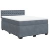 vidaXL Boxspringbett mit Matratze Dunkelgrau 140x190 cm Samt