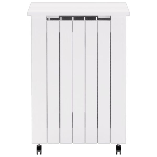 vidaXL Wäschekorb mit Rollen RANA Weiß 45x45x64 cm Massivholz Kiefer