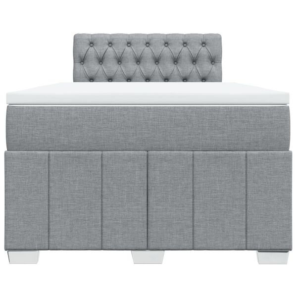 vidaXL Boxspringbett mit Matratze Hellgrau 120x190 cm Stoff