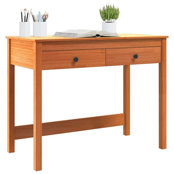 vidaXL Schreibtisch Max Braun 100 x 50 x 78 cm Massives Kiefernholz